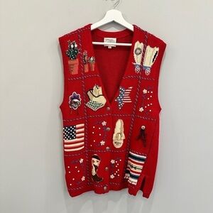 Vintage Susan Bristol Americana Knit Vest